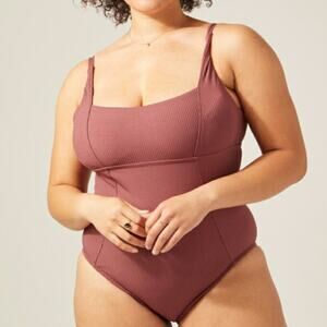 Andie Havana Ribbed One Piece Wild Ginger (WIGN) Swimwear Plus Size 1X New